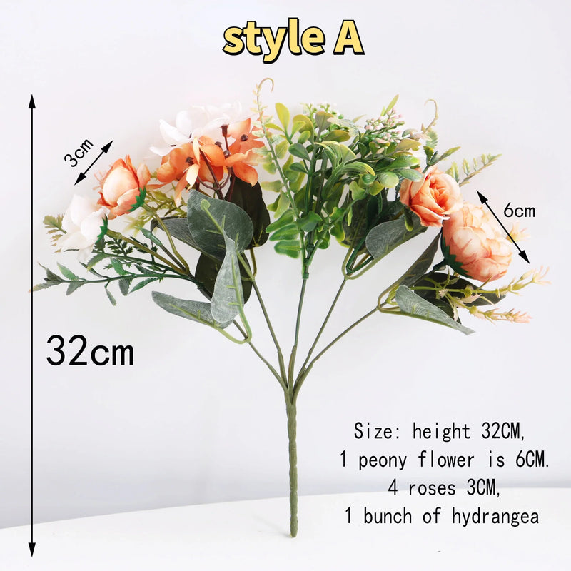 Afralia™ Peony Tea Rose Autumn Silk Flowers for Home Wedding Decoration