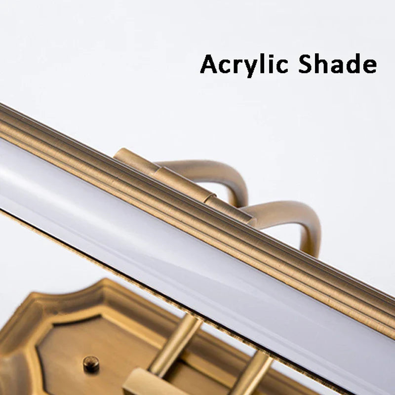 Afralia™ Retro Bronze Mirror Headlight with Rotatable LED for Bathroom and Bedroom