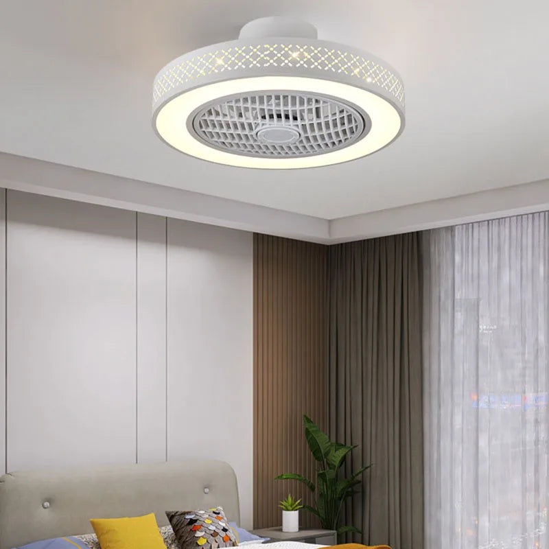 Afralia™ Bedroom LED Ceiling Fan Light with Remote Control - Small, Modern Chandelier