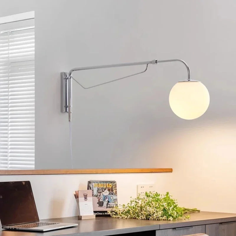 Afralia™ Rotatable Long Arm Wall Lamp for Bedroom and Living Room