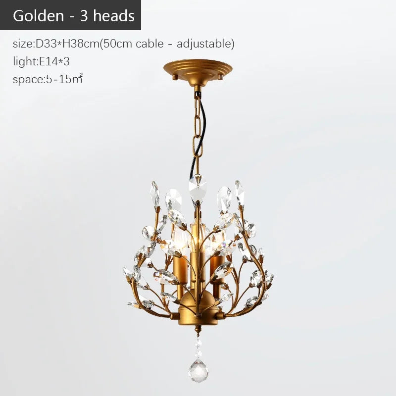 Afralia™ Nordic Crystal Chandelier: Retro Candle LED Pendant Lamps for Living Room