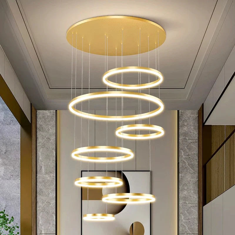 Afralia™ Modern Ring Pendant Chandelier LED Lighting for Living Room