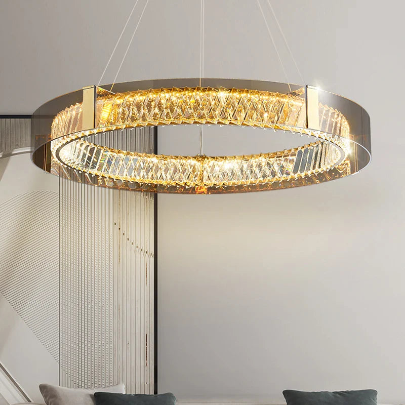 Afralia™ Nordic Crystal LED Ceiling Chandelier for Bedroom Living Room Kitchen