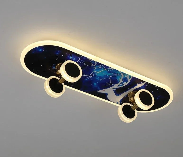 Afralia™ Skateboard Ceiling Lights: Modern Nordic Design for Children's Room, Boy/Girl Living Decor
