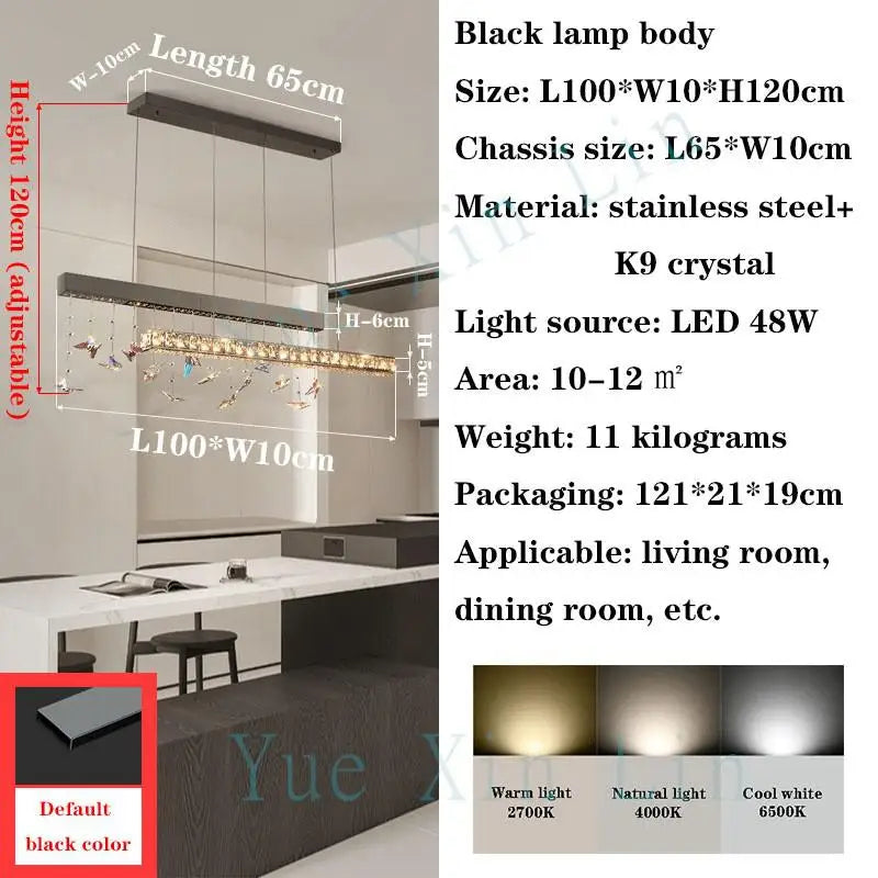 Afralia™ Luxury Crystal Chandelier LED Strip Island Lighting