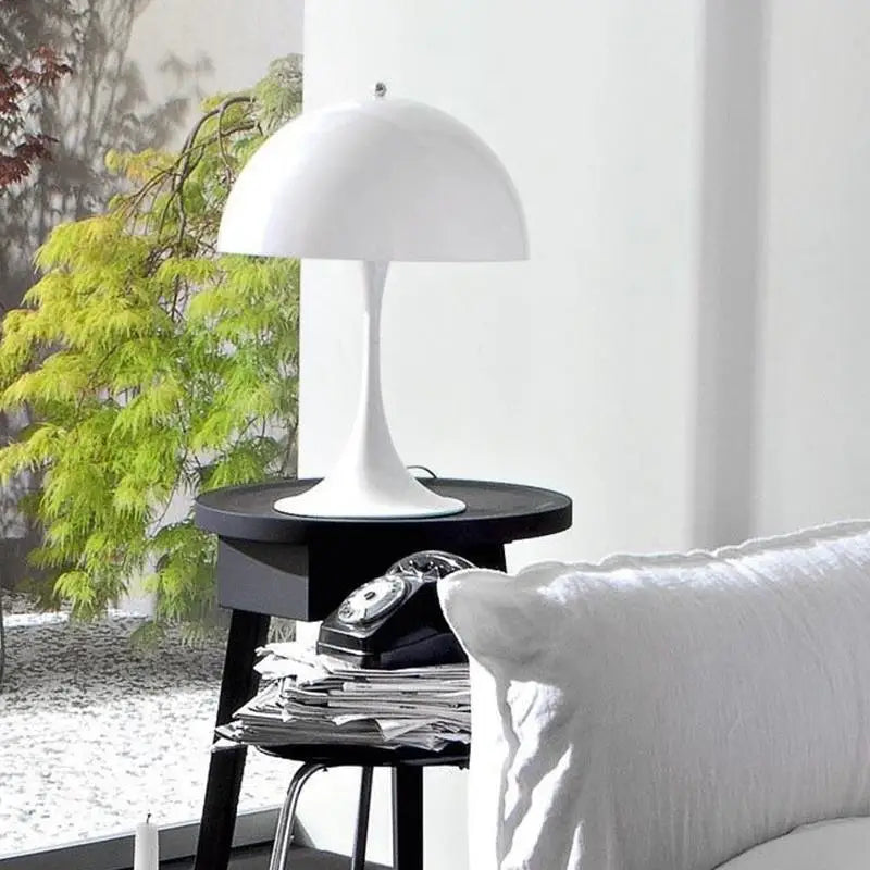 Afralia™ Modern Mushroom Table Lamp Panthella 320 LED Desk Lighting White Bedroom Living Room