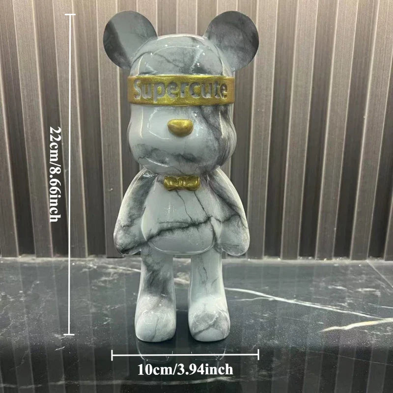 Resin Colorful Bear Statue by Afralia™: Urban Street Art Decor - Cool Shelf Decor