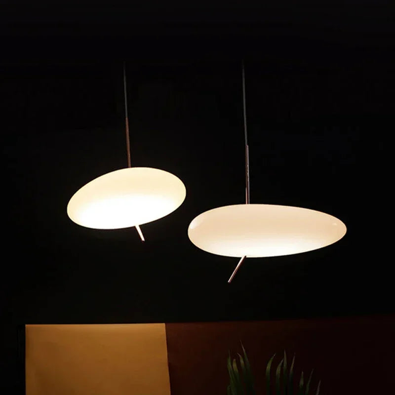 Afralia™ Nordic Glass Pebble LED Pendant Light for Home Decor - Simple Touch Switch