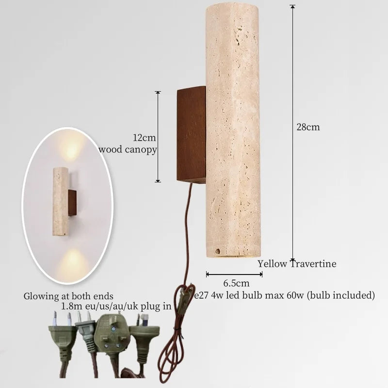 Afralia™ Pumpkin LED Wall Lamp Modern Black Travertine Living Room Stair Light