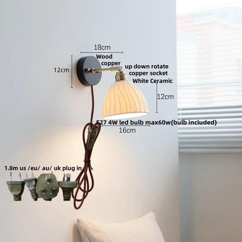 Afralia™ Black Wood LED Wall Sconce, Rotatable Stair Light