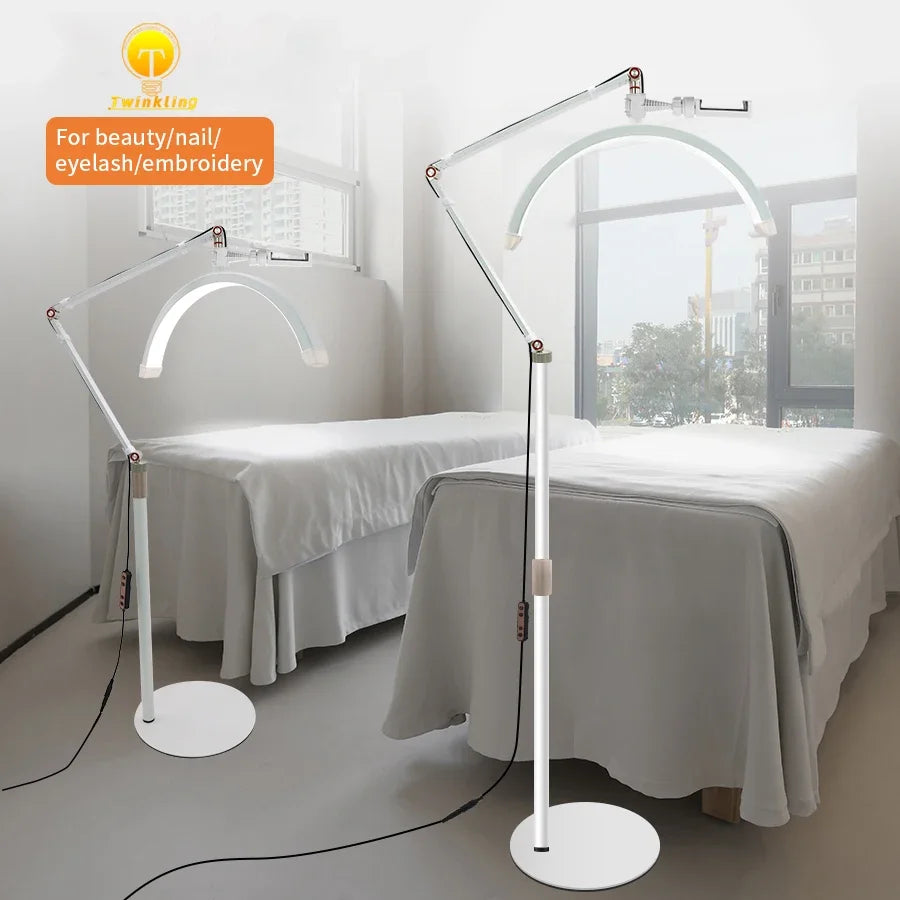 Afralia™ LED Moon Beauty Floor Lamp for Eyebrow Tattoo & Eyelash Extensions
