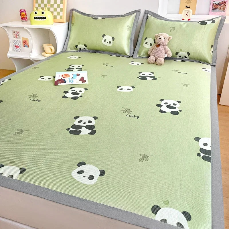 Afralia™ Luxury Ice Silk Cooling Mat & Pillowcase Set for Queen Bed