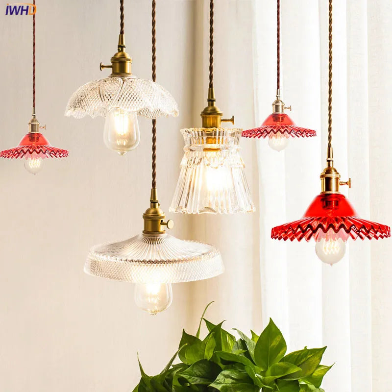 Afralia™ Glass Lamp LED Pendant Light Fixture with Copper Socket for Nordic Modern Home Decor