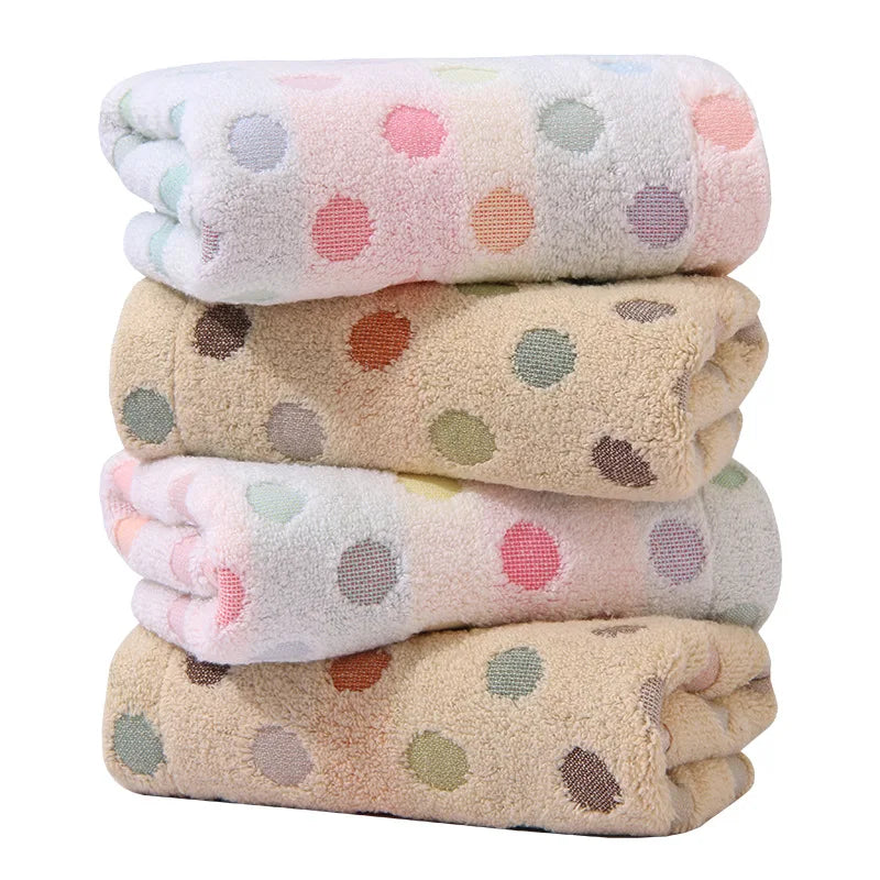 Afralia™ Dot Face Towel Set - 100% Cotton, 35*75, Cute and High Quality