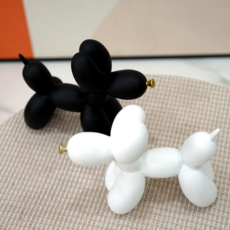 Afralia™ Balloon Dog Sculpture Modern Decor Black White Pink Room Figurines