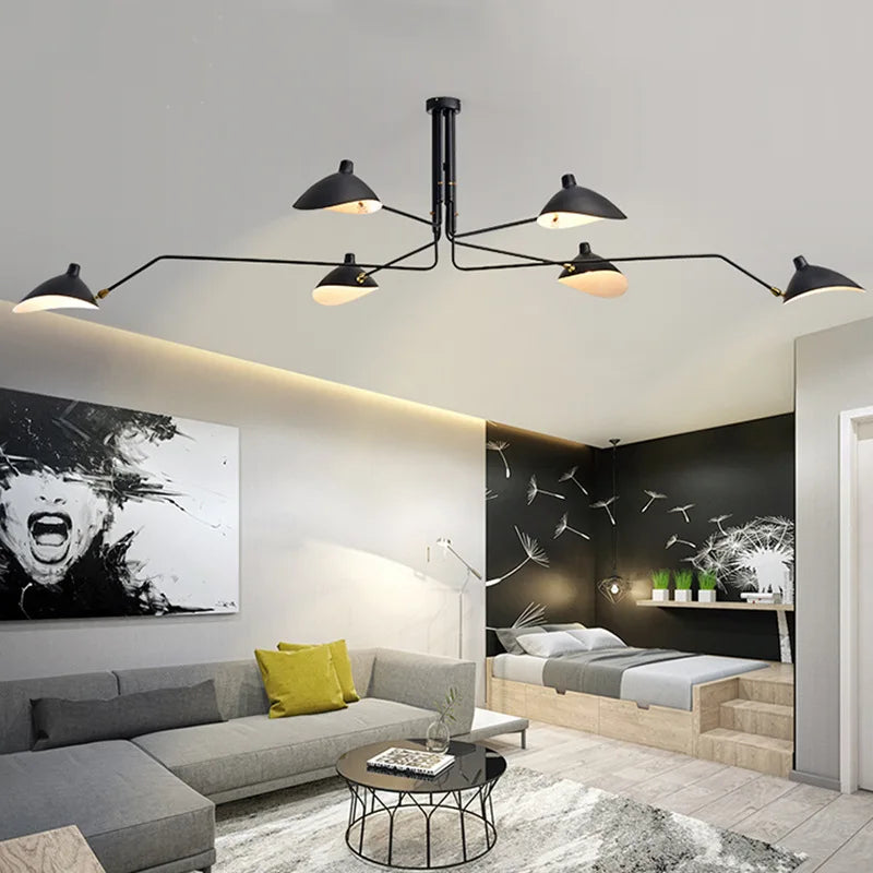 Afralia™ Retro LED Spider Serge Ceiling Pendant Lights Living Room Bar Decor Chandeliers