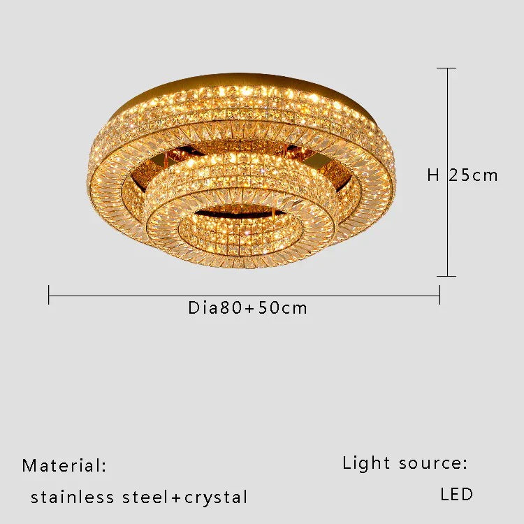 Afralia™ Crystal Two Tier Ceiling Chandelier LED Lighting for Bedroom & Living Room
