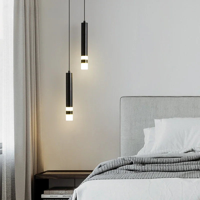 Afralia™ Modern Black&Gold Led Pendant Light for Bedroom, Dining, Living Room