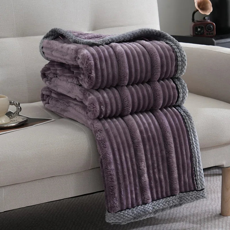 Afralia™ Light Luxury Sofa Blanket for Autumn/Winter, Cozy Office and Bedroom Blanket