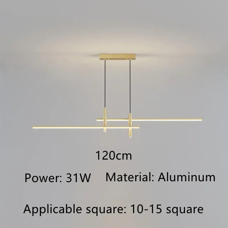 Afralia™ Black Gold LED Pendant Lights for Modern Minimalist Dining Room Chandelier