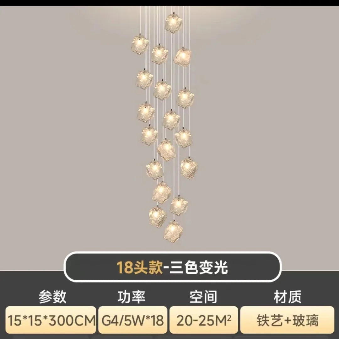Afralia™ Cube Chandelier Pendant Lights for Restaurant Loft Stairwell Bedroom Art Décor