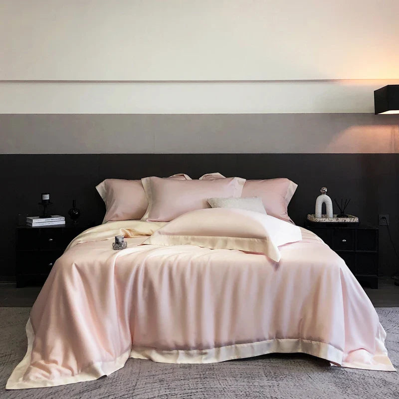 Afralia™ 600TC Lyocell Eucalyptus Fiber Bedding Set: Duvet Cover, Bed Sheet, Pillowcases