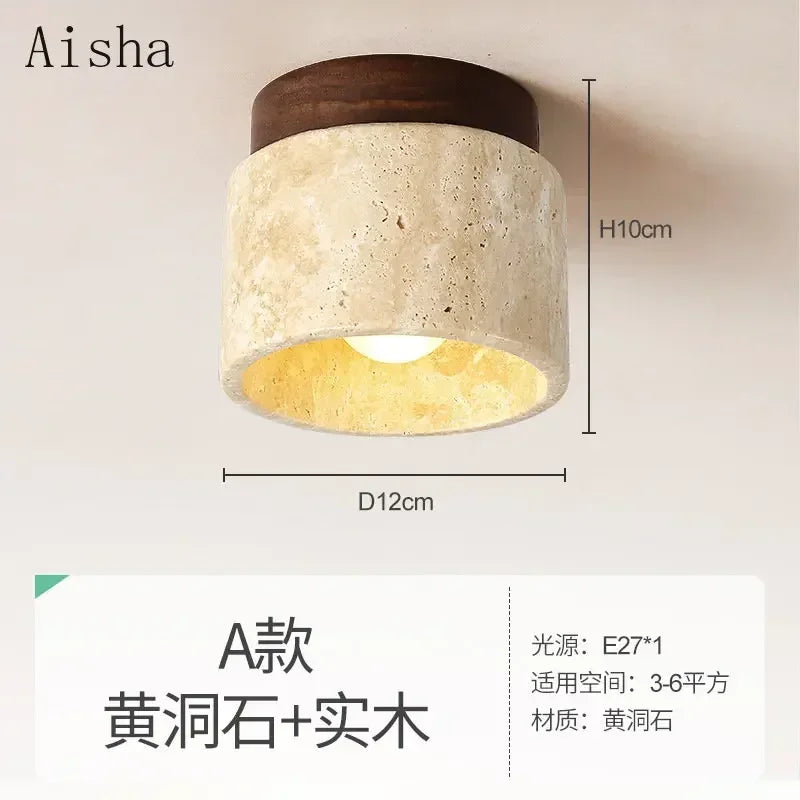 Afralia™ Yellow Cave Stone Ceiling Light for Home Decoration