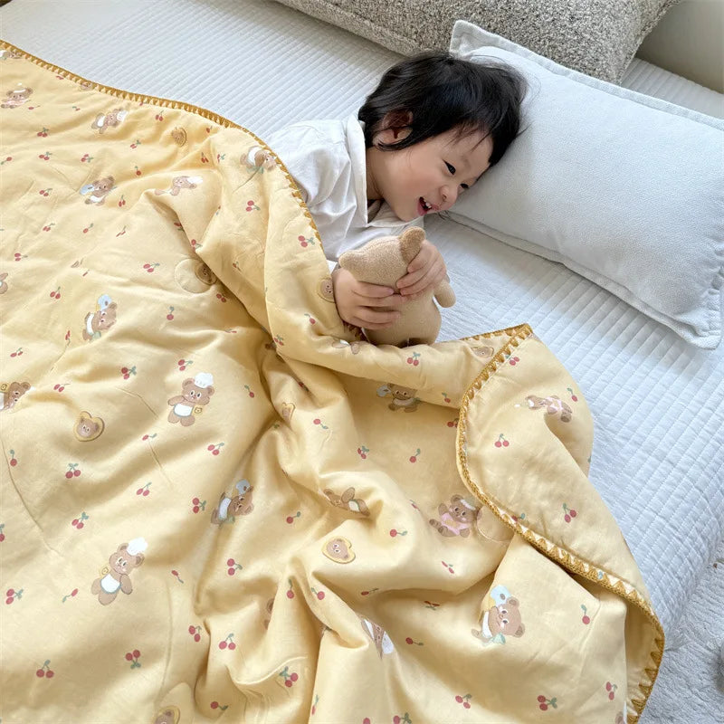 Afralia™ Kids Cartoon Printed Cooling Summer Blanket - Soft Lightweight Comforter