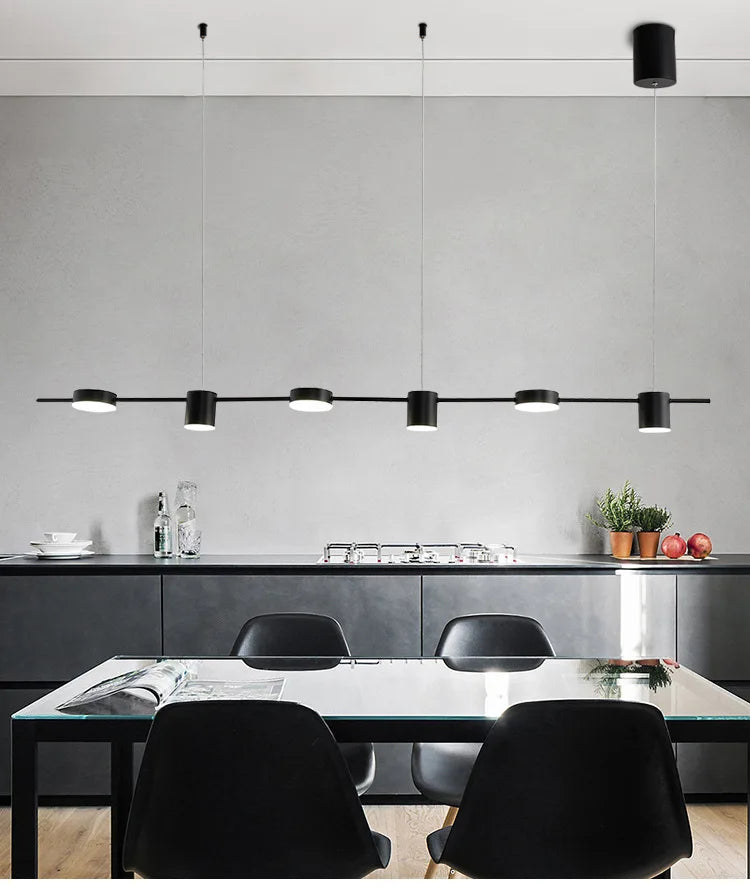 Afralia™ Modern LED Pendant Light for Home Decor & Kitchen, Black Gold Chandelier