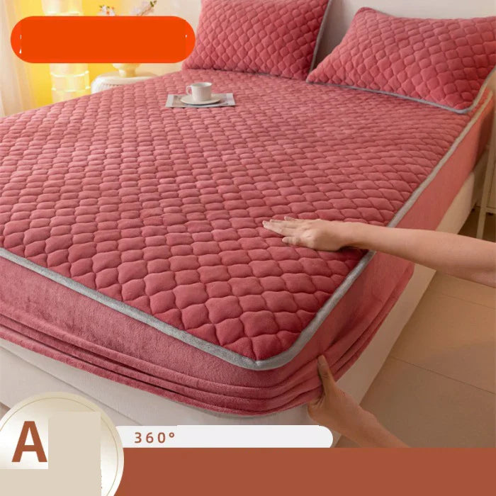 Afralia™ Thickened Mattress Protector Queen Double Single Elastic Fitted Sheet Anti-slip Bedspread