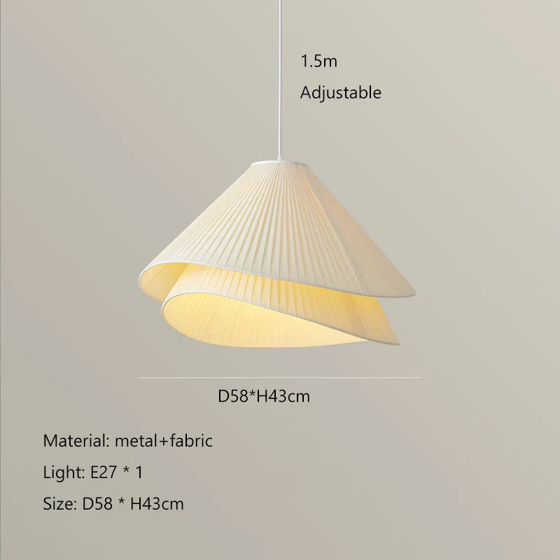 Afralia™ Cream Fabric LED Pendant Chandelier for Nordic Minimalist Home Decor