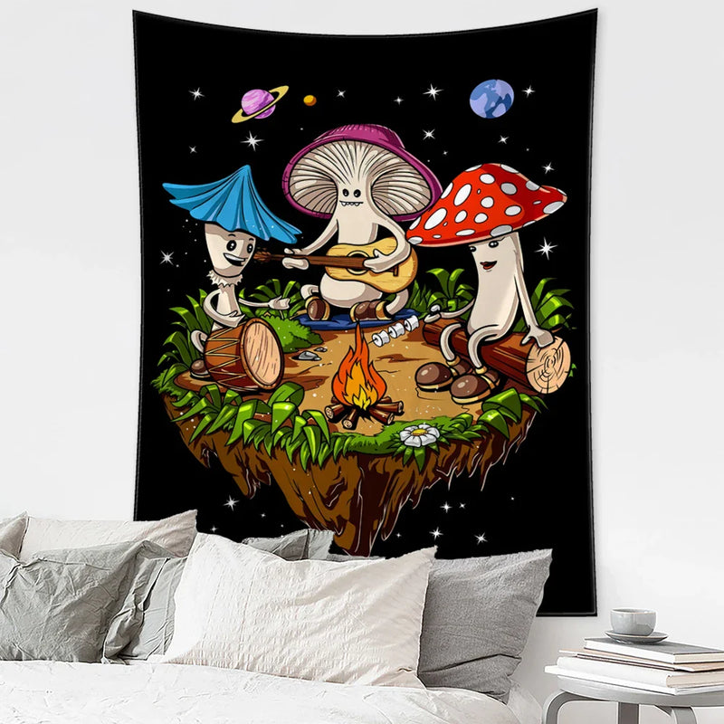 Afralia™ Mushroom Eye Mandala Wall Hanging for Home Dorm Decor