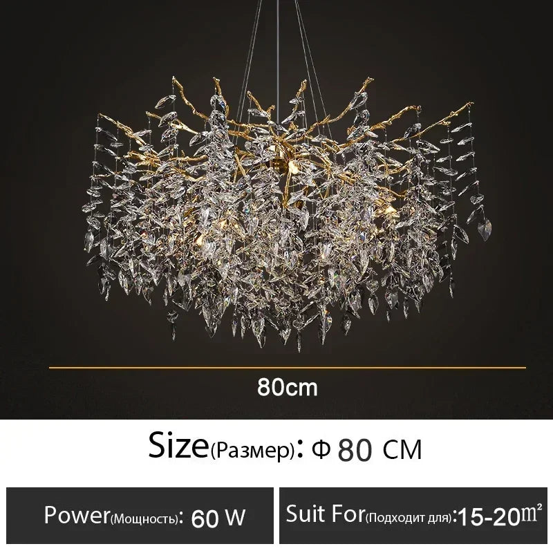 Afralia™ Branch Crystal Chandelier: Luxury LED Ceiling Light for Living Room & Dining Room