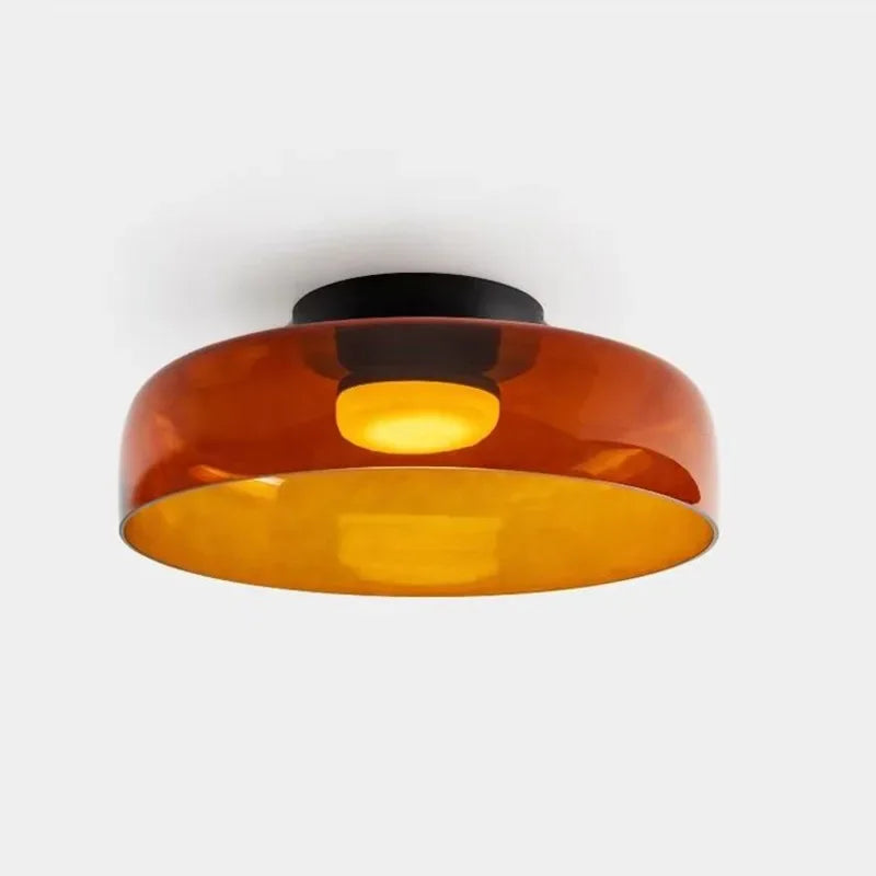Afralia™ Nordic Glass Bowl LED Ceiling Light for Home Decor Luminaires