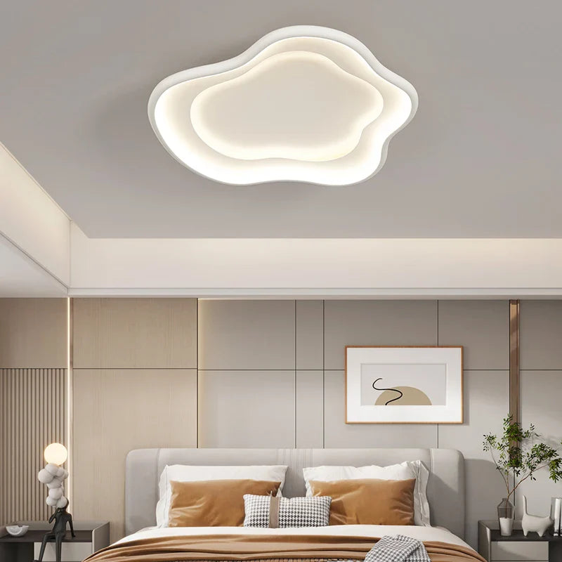 Afralia™ Modern White Round Ceiling Lighting with Remote Control Chandelier