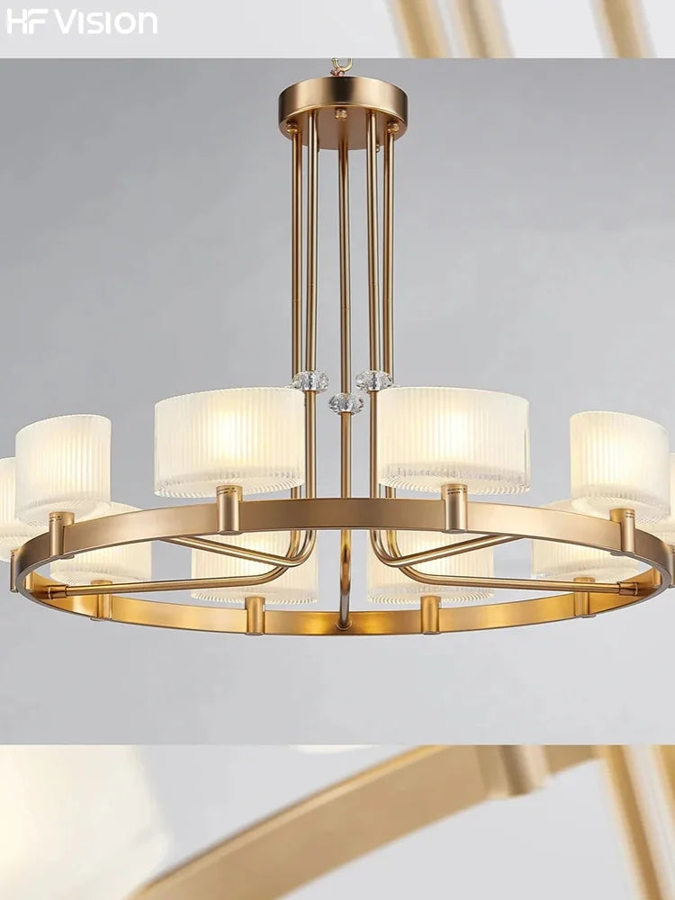 Afralia™ Luxury Glass Crystals Chandelier with LED Lighting for Elegant Ceiling Decor