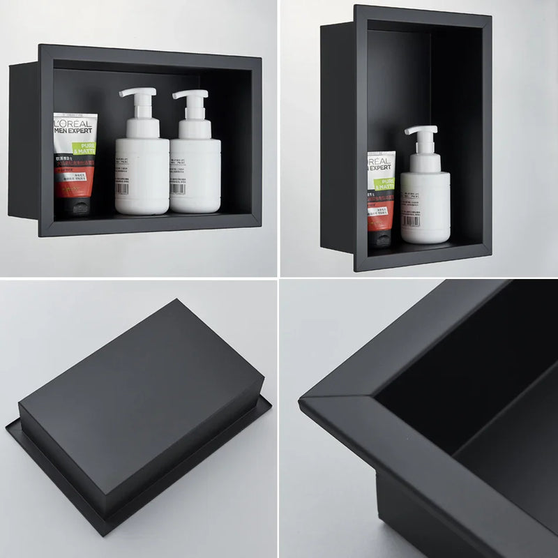 Afralia™ Stainless Steel Shower Niche Embedded Bathroom Shelf