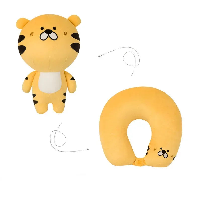 Afralia™ Cute Plush Animal Neck Pillow for Comfortable Travel & Office Rest
