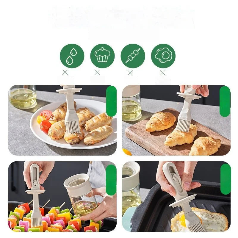 Afralia™ Glass Oil Bottle: Portable Kitchen Oil Brush for Cooking, Baking, Barbecue