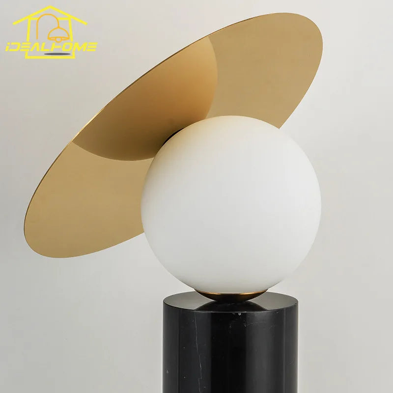 Afralia™ Marble Base Table Lamp LED G9 Modern Art Decor Desk Light