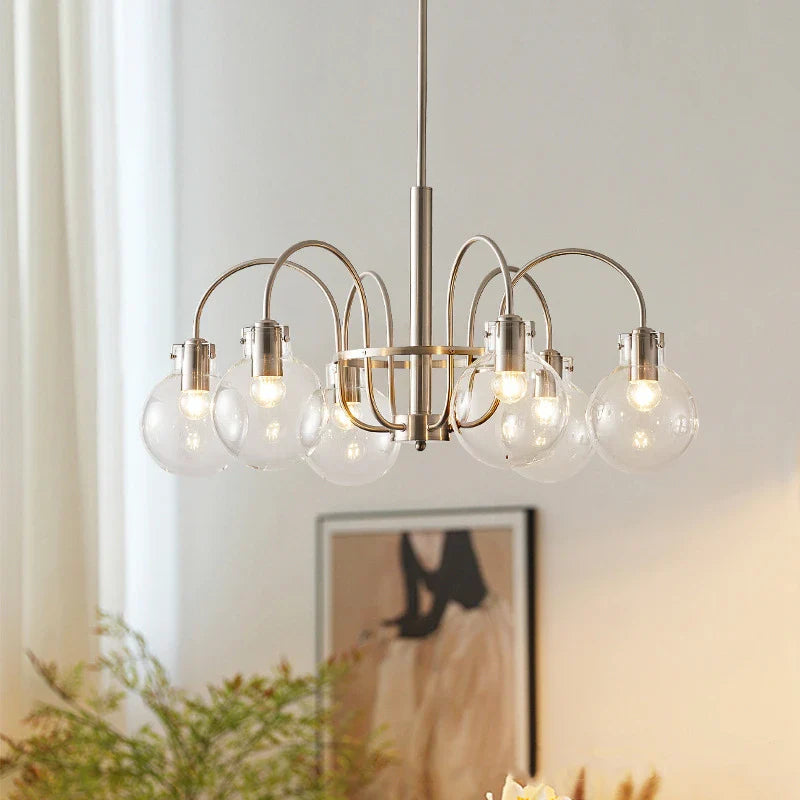 Afralia™ Glass LED Chandelier: Retro Bauhaus Design for Living Room, Bedroom, Kitchen, or Dining Table