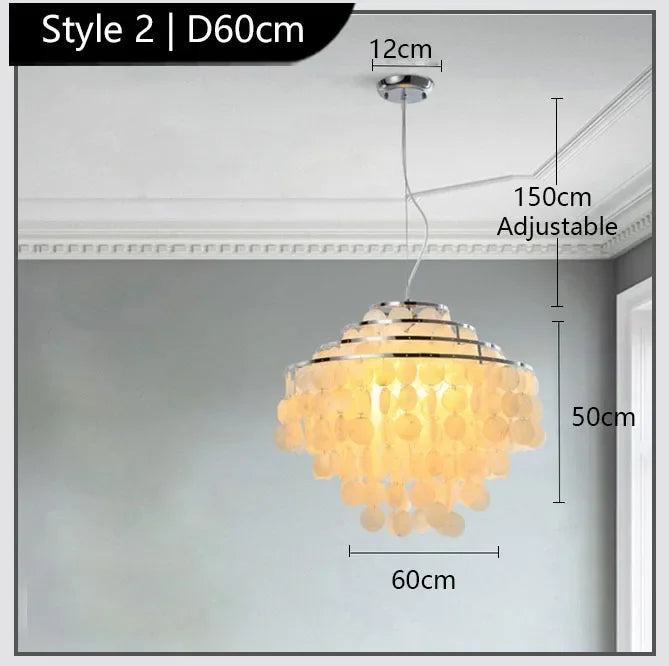 Afralia™ Modern White Acrylic Shell Pendant Light for Luxury Home Decor