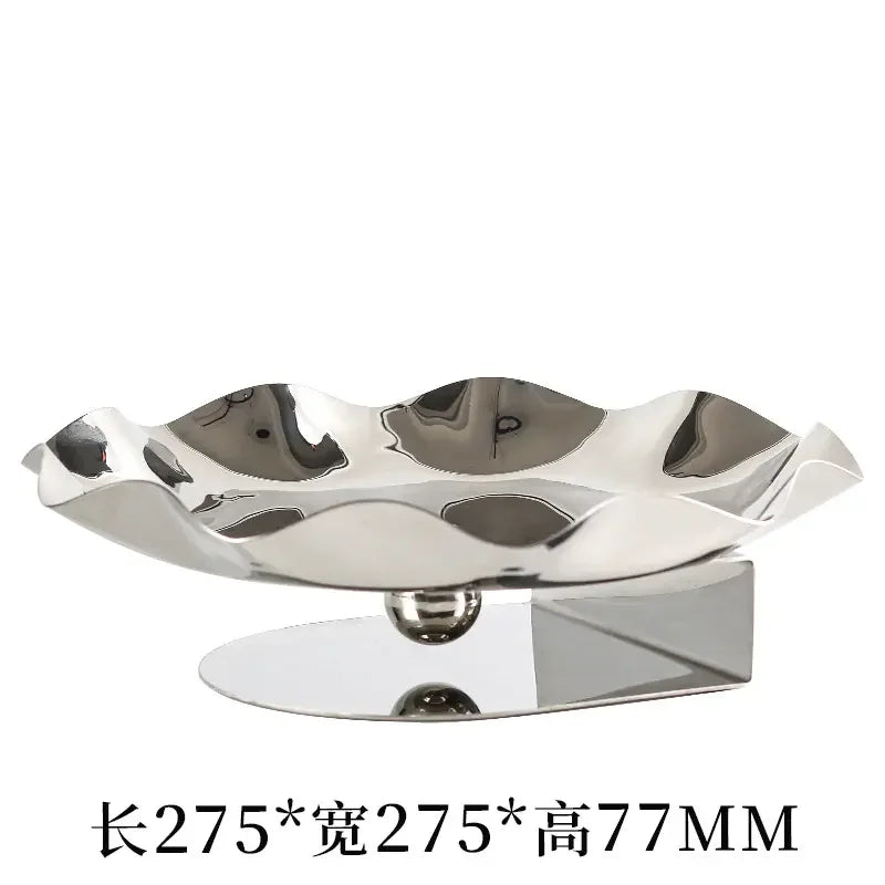 Afralia™ Stainless Steel Decorative Fruit Tray, Scandinavian Style Art Tray