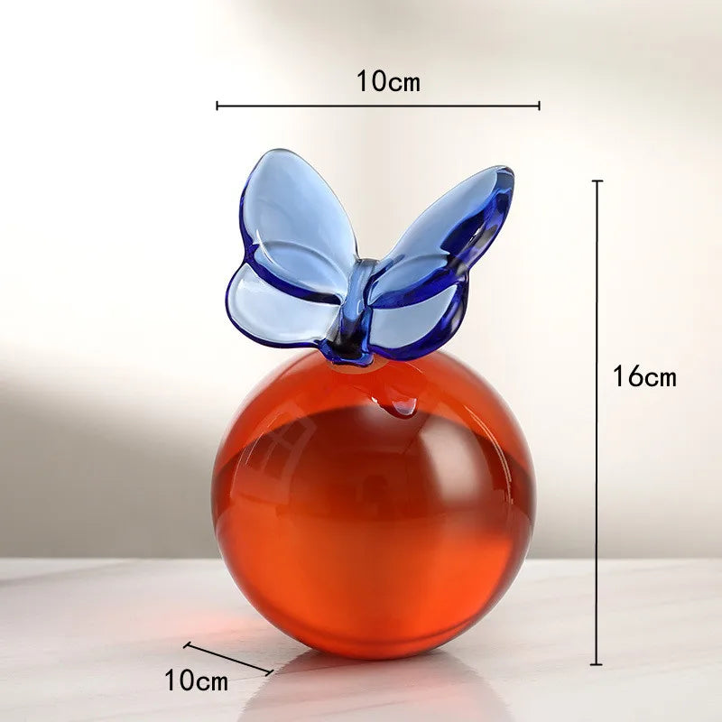 Afralia™ Geometric Butterfly Crystal Ball Home Decor Figurine