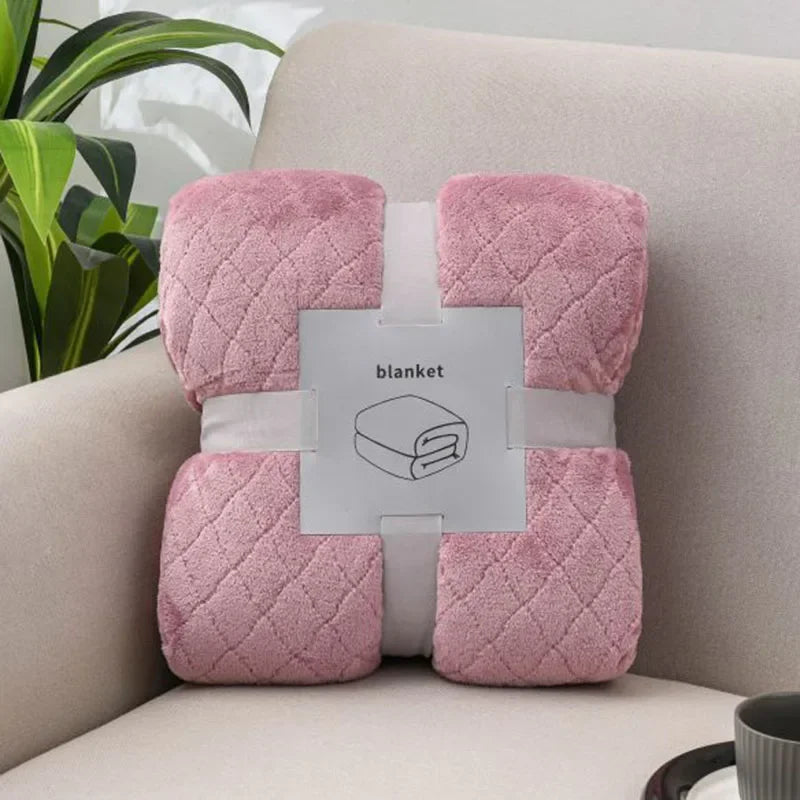 Afralia™ Plush Diamond Jacquard Blanket: Warm & Cozy Sofa Cover for Queen King