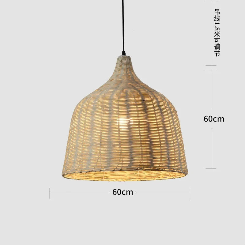 Afralia™ Rattan Wicker Pendant Light Chandelier Ceiling Lamp