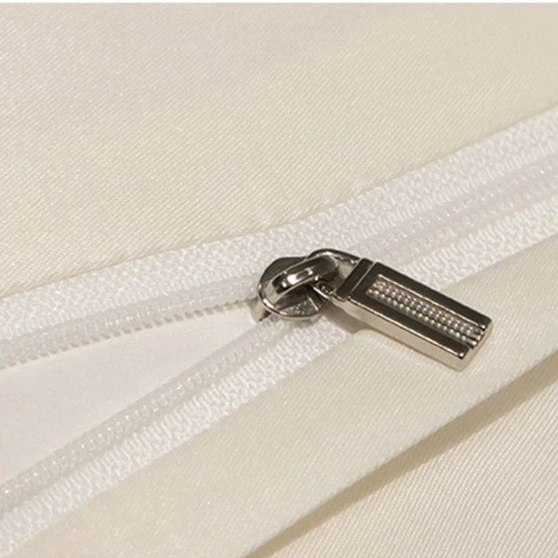 Afralia™ Silk Bedding Set: Washed Ice-Cream Satin Four-Piece, Skin-Friendly & Breathable Sheets