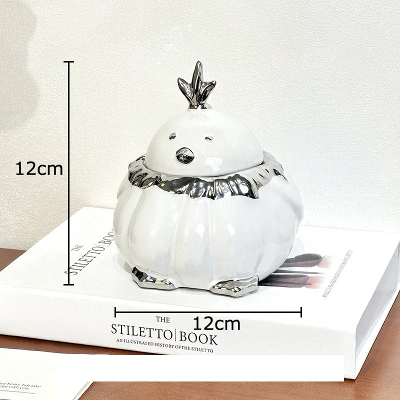 Afralia™ Duck Shaped Ceramic Ashtray with Lid - Windproof Smoking Accessories