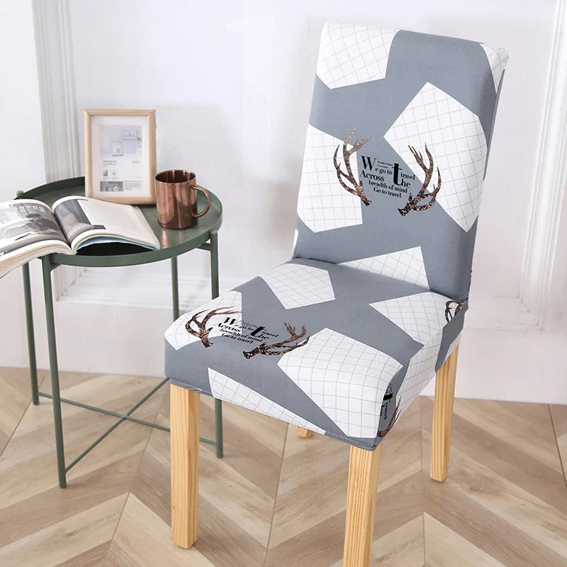 Svetanya Stretch Print Chair Cover by Afralia™ – Elastic Seat Slipcover