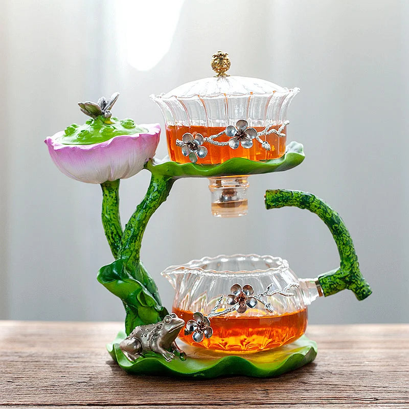 Afralia™ Glass Teapot & Lazy Tea Infuser - Home & Office Tea Set